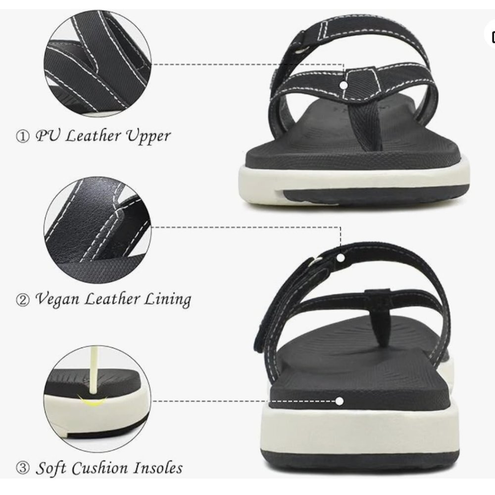 NWT - COFACE Womens Fashion Orthotic Flip Flops- MSRP $29 - Picture 2 of 5